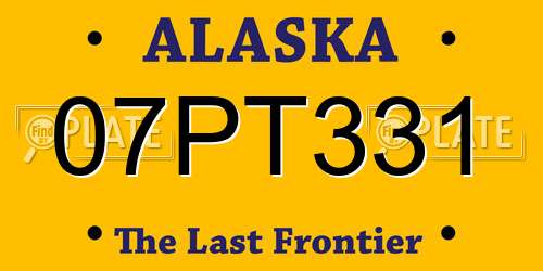 07PT331 Alaska License Plate
