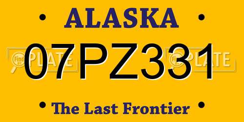 07PZ331 Alaska License Plate