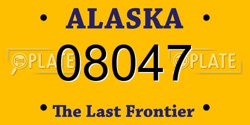 08047 Alaska License Plate
