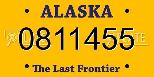 0811455 Alaska License Plate