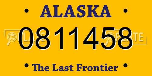0811458 Alaska License Plate