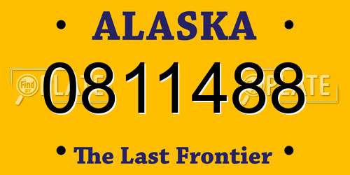 0811488 Alaska License Plate