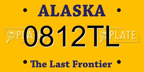 0812TL Alaska License Plate