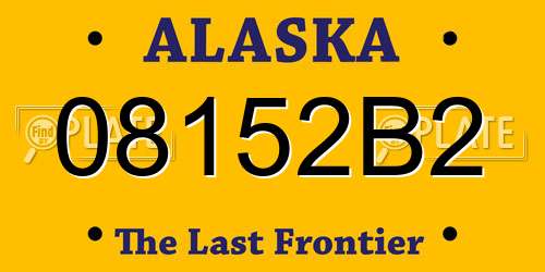 08152B2 Alaska License Plate