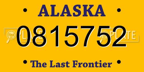 0815752 Alaska License Plate