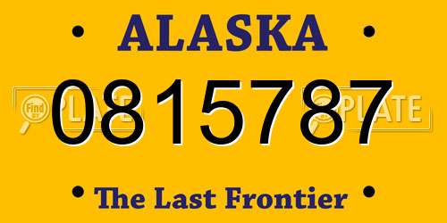 0815787 Alaska License Plate