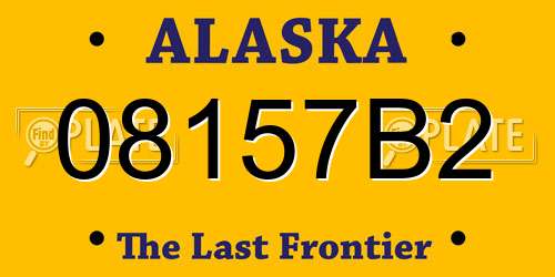 08157B2 Alaska License Plate