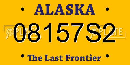 08157S2 Alaska License Plate