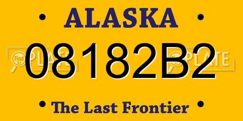 08182B2 Alaska License Plate