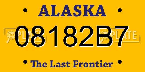 08182B7 Alaska License Plate