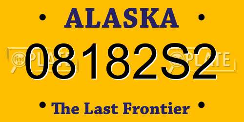 08182S2 Alaska License Plate