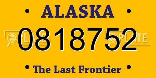 0818752 Alaska License Plate