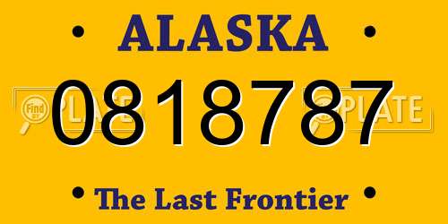 0818787 Alaska License Plate