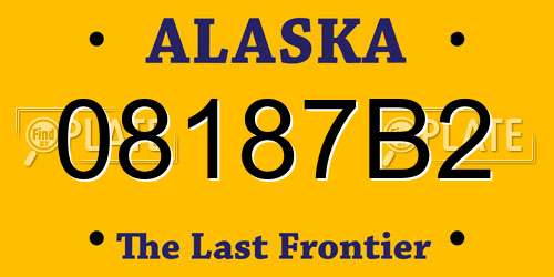 08187B2 Alaska License Plate