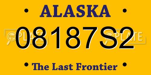 08187S2 Alaska License Plate