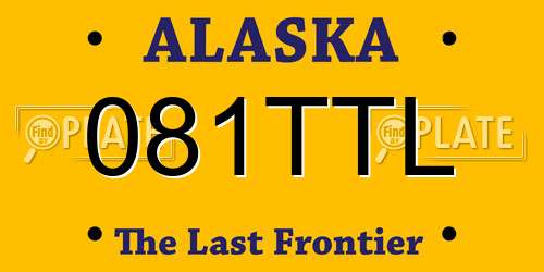 081TTL Alaska License Plate