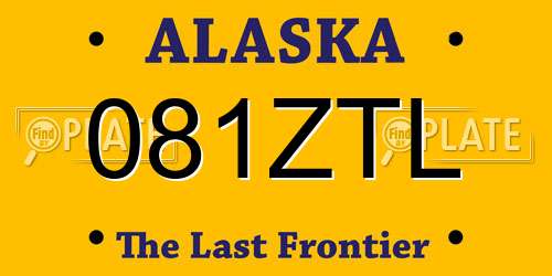081ZTL Alaska License Plate
