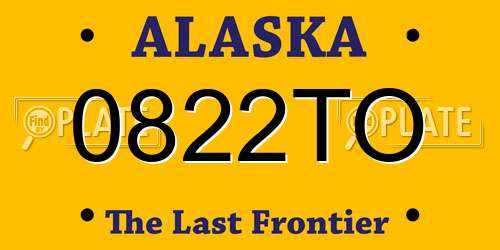 0822TO Alaska License Plate