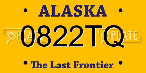 0822TQ Alaska License Plate