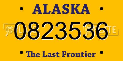 0823536 Alaska License Plate