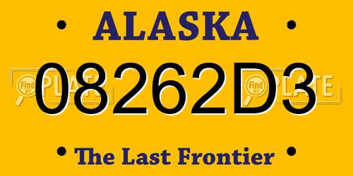 08262D3 Alaska License Plate