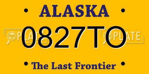 0827TO Alaska License Plate