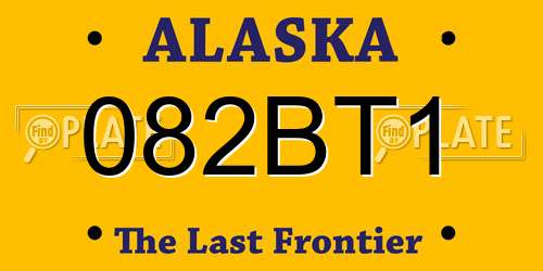 082BT1 Alaska License Plate