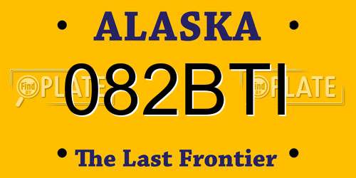 082BTI Alaska License Plate