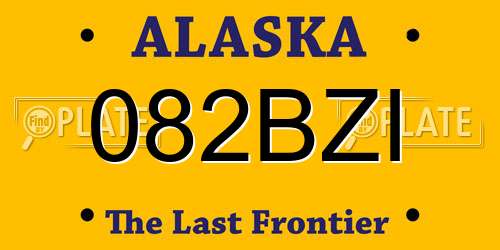 082BZI Alaska License Plate