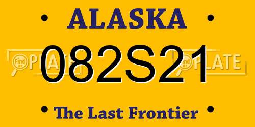 082S21 Alaska License Plate
