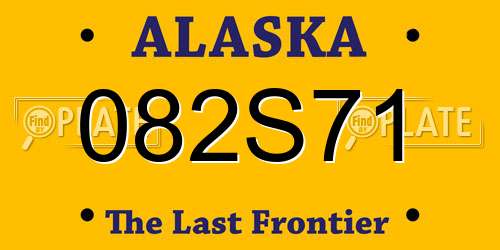 082S71 Alaska License Plate