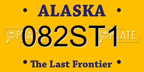 082ST1 Alaska License Plate