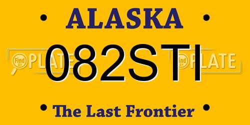 082STI Alaska License Plate