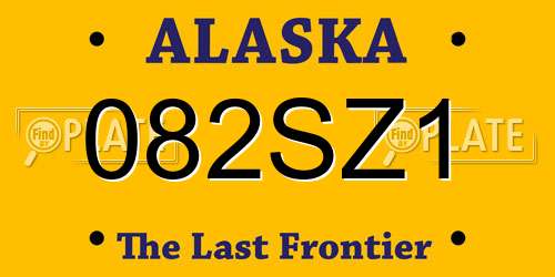 082SZ1 Alaska License Plate