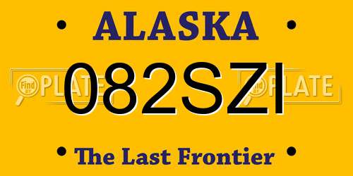 082SZI Alaska License Plate