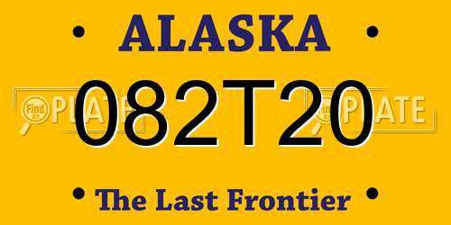 082T20 Alaska License Plate
