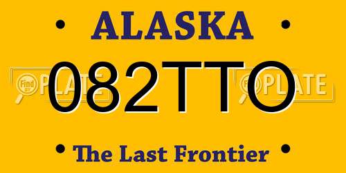 082TTO Alaska License Plate