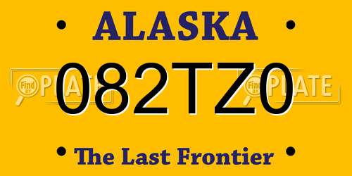 082TZ0 Alaska License Plate