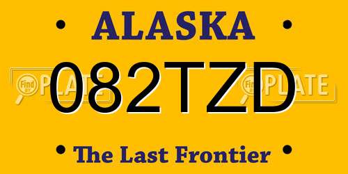 082TZD Alaska License Plate