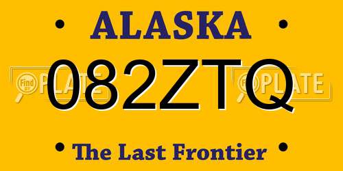 082ZTQ Alaska License Plate