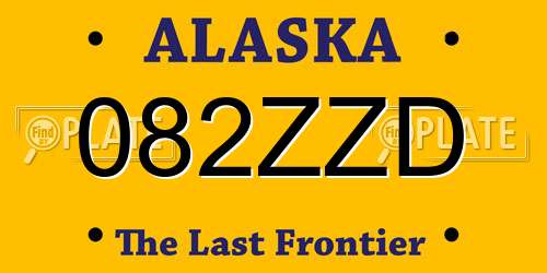 082ZZD Alaska License Plate