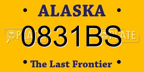 0831BS Alaska License Plate