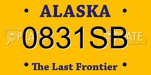 0831SB Alaska License Plate