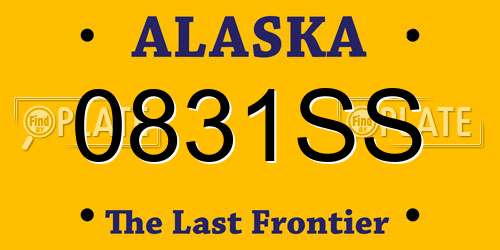 0831SS Alaska License Plate