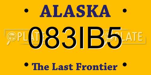 083IB5 Alaska License Plate