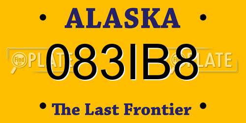 083IB8 Alaska License Plate