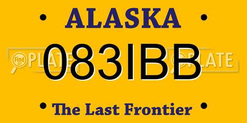 083IBB Alaska License Plate