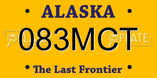 083MCT Alaska License Plate