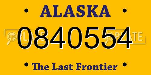 0840554 Alaska License Plate