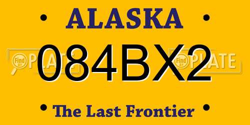084BX2 Alaska License Plate